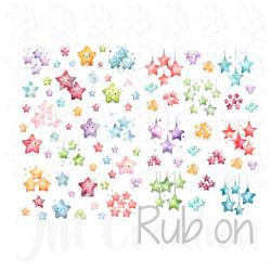 Bunte Sterne - Rub On